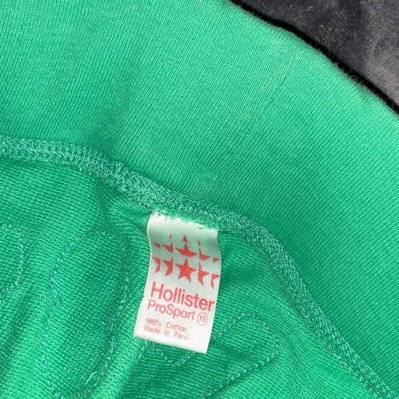 Y2K Vintage Hollister Green Micro Sweat Shorts with Multicolor Stripe XS - Picture 6 of 10